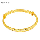 999 Yellow Bangles Jewelry for Women Wedding Pulseira Feminina