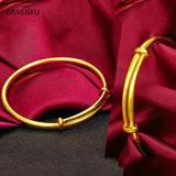 999 Yellow Bangles Jewelry for Women Wedding Pulseira Feminina
