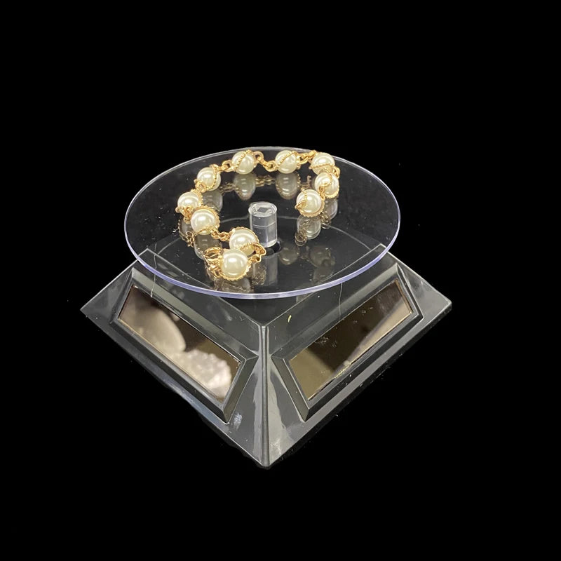 360 Degree Rotating Solar Display Turntable for Jewelry and Mobile Phones