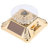 Solar Powered 360? Rotating Jewelry Display Stand LED Light Turntable - Golden