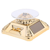 Solar Powered 360? Rotating Jewelry Display Stand LED Light Turntable - Golden