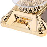 Solar Powered 360? Rotating Jewelry Display Stand LED Light Turntable - Golden