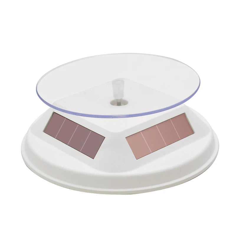 Solar Rotating Jewelry Stand Display Turntable Acrylic