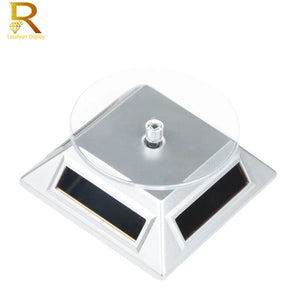 Solar Showcase 360 Turntable Rotating Jewelry Watch Ring Phone Stand Display