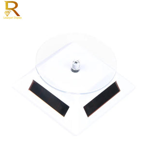 Solar Showcase 360 Turntable Rotating Jewelry Watch Ring Phone Stand Display