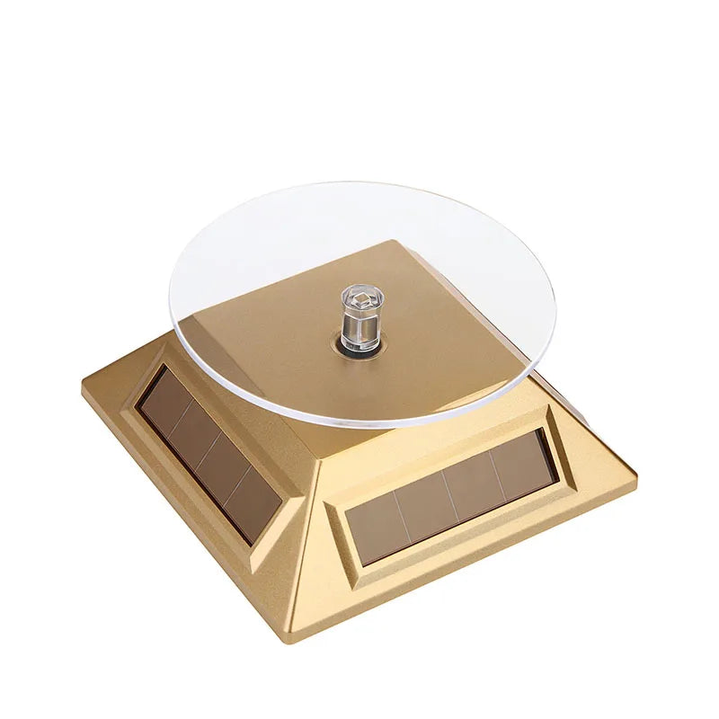 Solar Showcase 360 Turntable Rotating Jewelry Watch Ring Stand