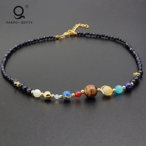 Solar System 8 Planets Necklace Planetary Jewelry