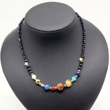 Solar System Necklace Universe Galaxy 8 Natural Stone Beads Necklaces