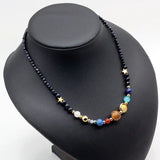 Solar System Necklace Universe Galaxy 8 Natural Stone Beads Necklaces