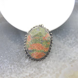 Soldered Bronze Bezel Stone Vintage Pendant Necklace