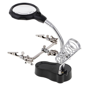 Soldering Holder Clip Magnifier with LED Light
