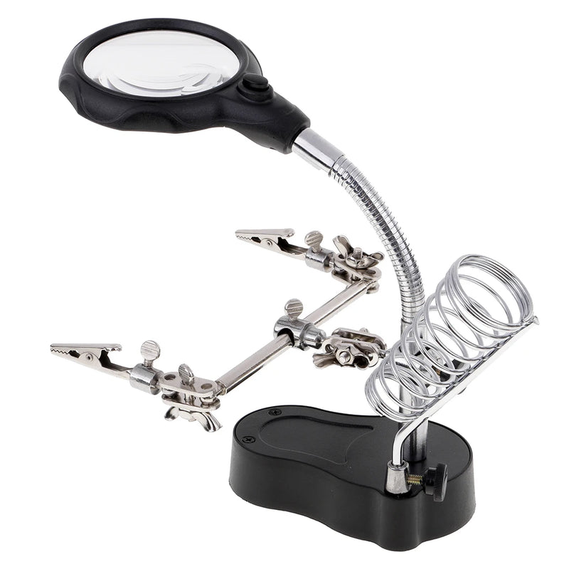 Soldering Holder Clip Magnifier with LED Light