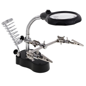 Soldering Holder Clip Magnifier with LED Light
