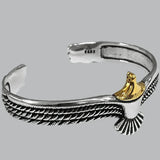 Thai Silver Retro Eagle Feather Wings 925 Sterling Silver Bracelet