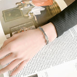 Vintage Angel Wings Silver Female Resizable Bracelet