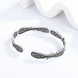 Vintage Angel Wings Silver Female Resizable Bracelet