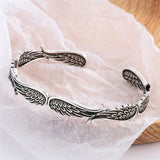 Vintage Angel Wings Silver Female Resizable Bracelet