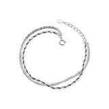 925 Silver Gypsophila Double Bean Chain Bracelets Women Jewelry