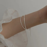 925 Silver Gypsophila Double Bean Chain Bracelets Women Jewelry
