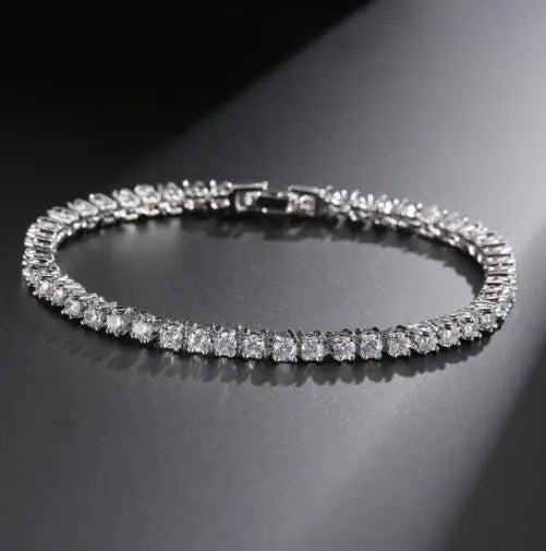 18K 14K Moissanite Tennis Bracelet for Women D VVS1Round 925 Sterling Silver