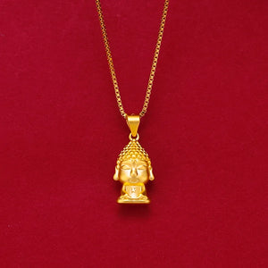 18K Rose Gold Buddha Pendant Necklace for Women