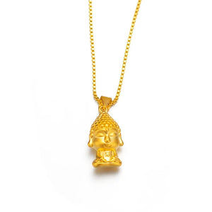 18K Rose Gold Buddha Pendant Necklace for Women