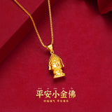 18K Rose Gold Buddha Pendant Necklace for Women