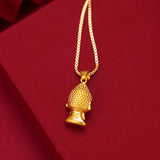 18K Rose Gold Buddha Pendant Necklace for Women