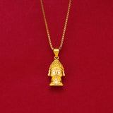 18K Rose Gold Buddha Pendant Necklace for Women