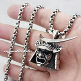 Retro Japanese Samurai Helmet Mask Pendant Armor Pendant