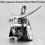 Retro Japanese Samurai Helmet Mask Pendant Armor Pendant