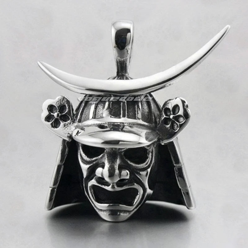 Retro Japanese Samurai Helmet Mask Pendant Armor Pendant