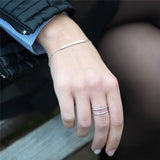 Solid 925 Bracelets For Women Fine Jewelry Charm Bracelet Chain Bangle