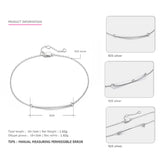 Solid 925 Bracelets For Women Fine Jewelry Charm Bracelet Chain Bangle