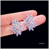 Solid 925 Drop Earrings For Women CZ Fine Jewelry Vintage Stud Earring