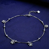 925 Silver Anklet Women Butterfly & Heart Pendant
