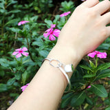 925 Silver Bell Pendant Bangle Bracelet Fine Jewelry