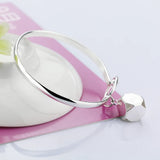 925 Silver Bell Pendant Bangle Bracelet Fine Jewelry
