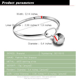 925 Silver Bell Pendant Bangle Bracelet Fine Jewelry
