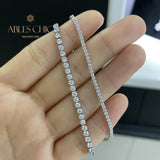 925 Silver Lab Diamonds Bracelet Box Chain Wedding Bling Bracelet