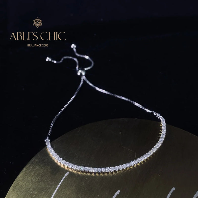 925 Silver Lab Diamonds Bracelet Box Chain Wedding Bling Bracelet