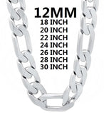 Solid 925 Stamped Silver Necklace for Men 12MM Cuban Chain 18-30 Inch
