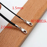 925 Sterling Silver Lobster Clasp Wax Cord DIY Pendant Necklace Jewelry Making