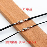 925 Sterling Silver Lobster Clasp Wax Cord DIY Pendant Necklace Jewelry Making