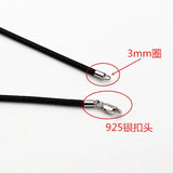 925 Sterling Silver Lobster Clasp Wax Cord DIY Pendant Necklace Jewelry Making