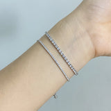 925 Sterling Silver Diamond Charm Bracelet for Women