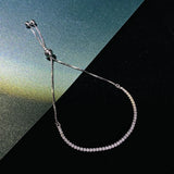 925 Sterling Silver Diamond Charm Bracelet for Women