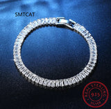 925 Silver 17.5CM Moissanite Diamond Tennis Bracelet for Women Wedding
