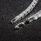 925 Silver 17.5CM Moissanite Diamond Tennis Bracelet Women Wedding Jewelry