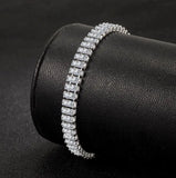 925 Silver 17.5CM Moissanite Diamond Tennis Bracelet